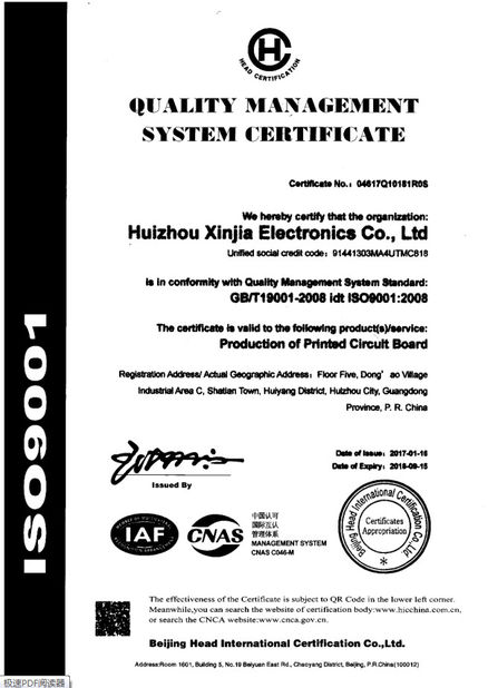 La CINA Ping You Industrial Co.,Ltd Certificazioni